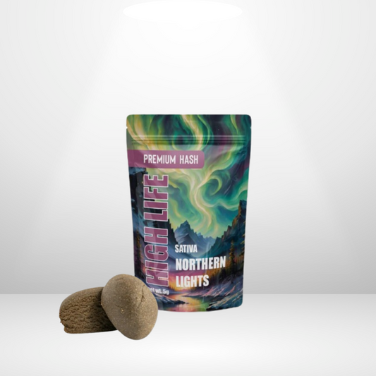 THCA Northern Lights Hash 40% – sativabaserad fast produkt från Hero